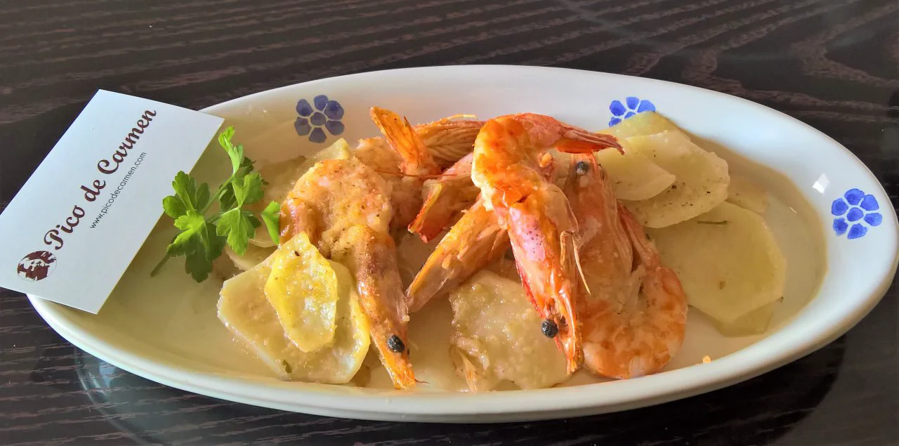 Gamberoni con patate